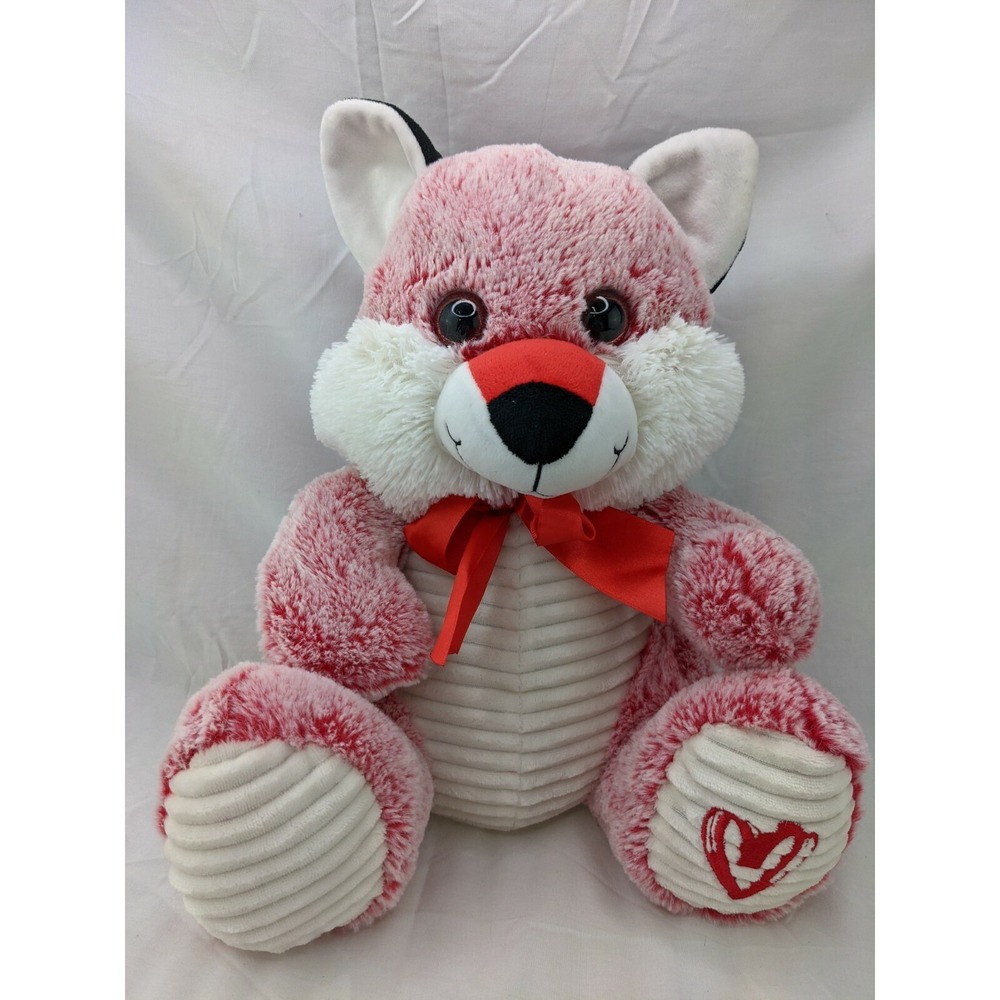 Kellytoy‎ Red Fox Plush Frosted 16 Inch Ribbed Belly Paws Stuffed Animal Toy